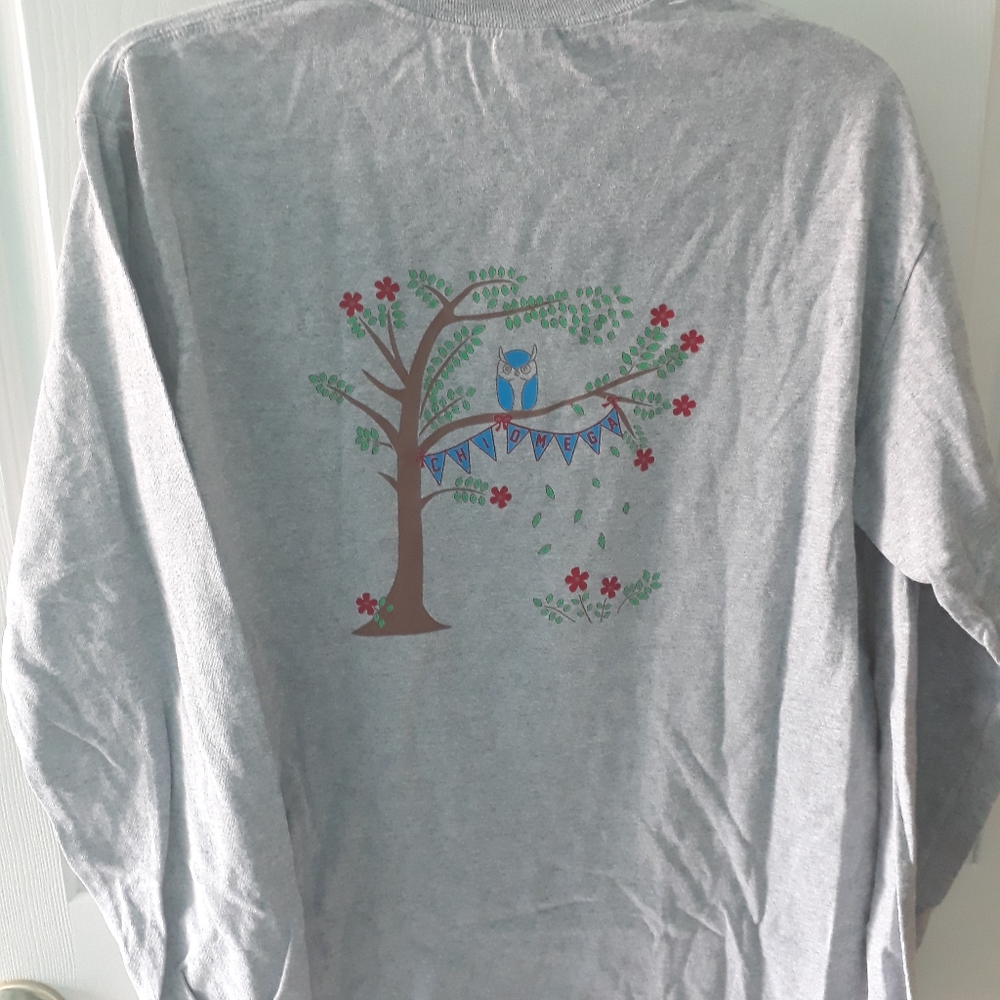 Chi Omega owl long sleeve tee